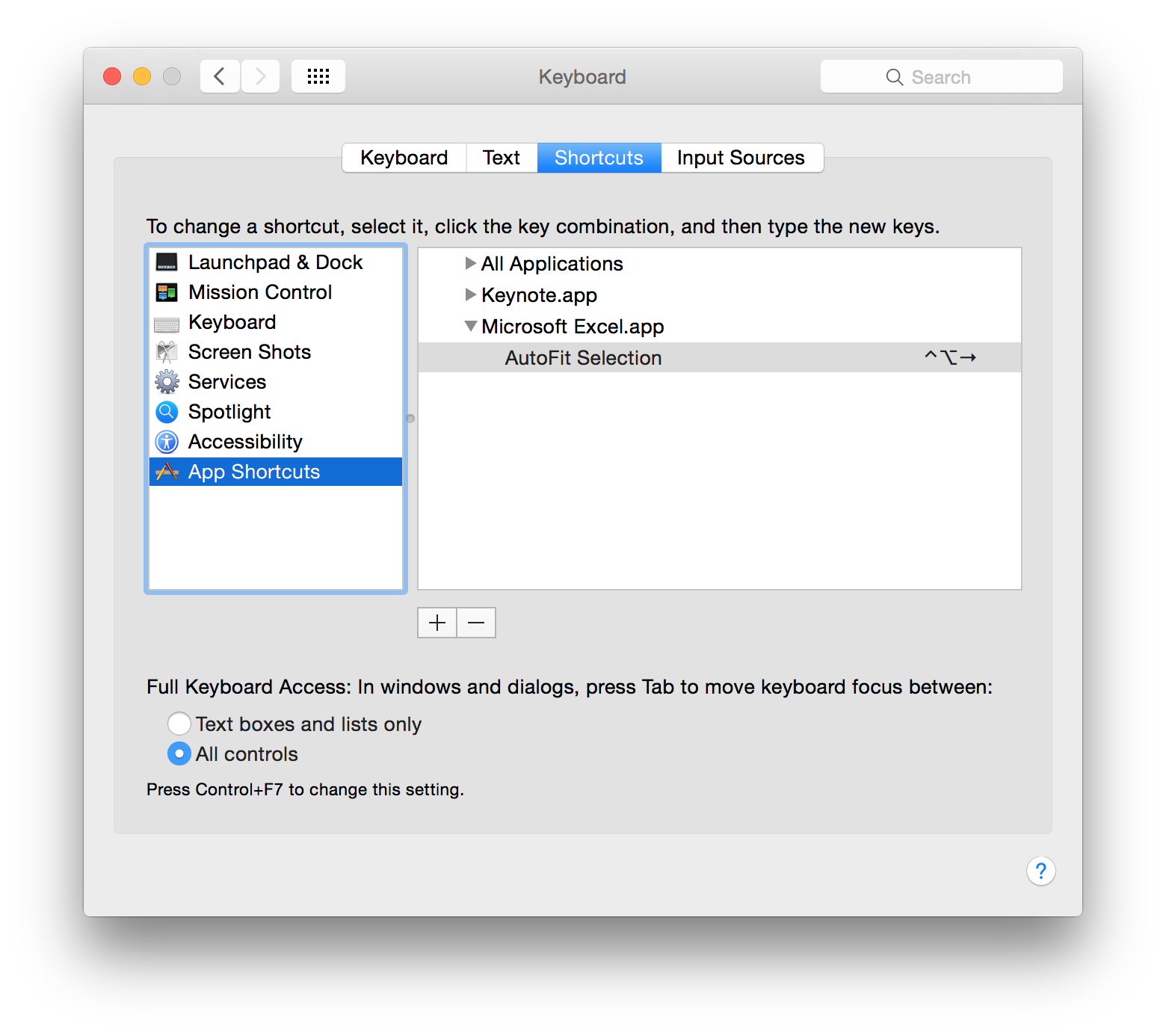 excel for mac keyboard shortcut last record mac